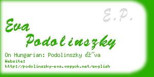 eva podolinszky business card